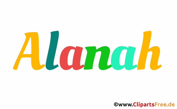 Alanah Mädchenname für Baby als Gif-Bild