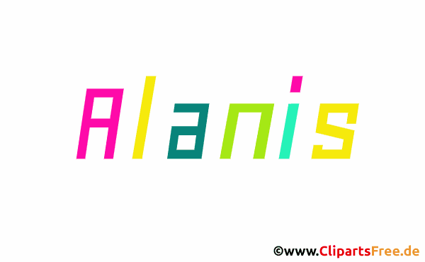 Alanis Mädchenvorname für Baby als animiertes Bild
