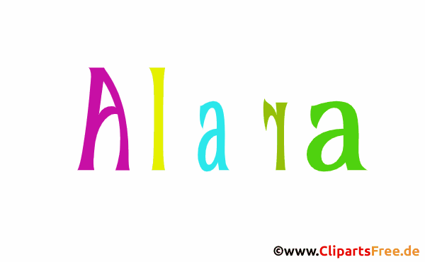 Alara Mädchenvorname für Baby als animiertes Bild