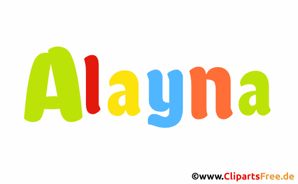 Alayna Name für Mädchen als Animationsbild