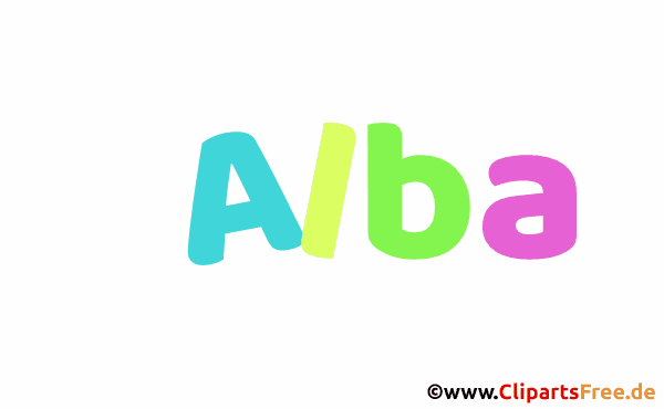 Alba Vorname für Mädchen als animierte Gif-Datei