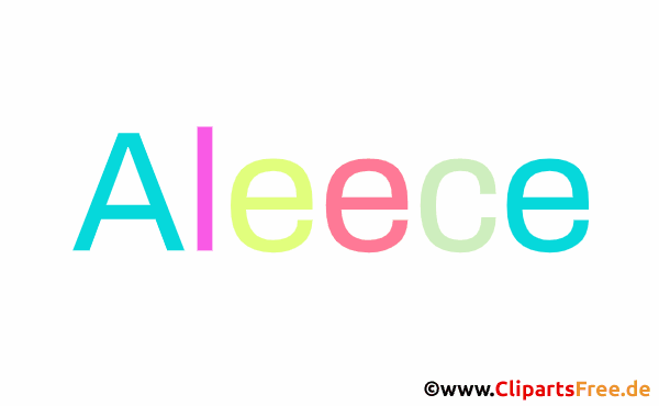 Aleece Name für Mädchen als Animationsbild