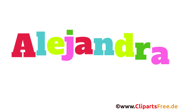 Alejandra Name für Baby - Schöne Mädchennamen aus bunten Buchstaben