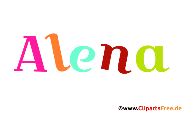 Alena schöner Vorname für Mädchen Illustration, Gif