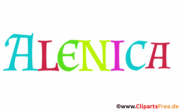 Alenica Mädchenvorname für Baby als animiertes Bild