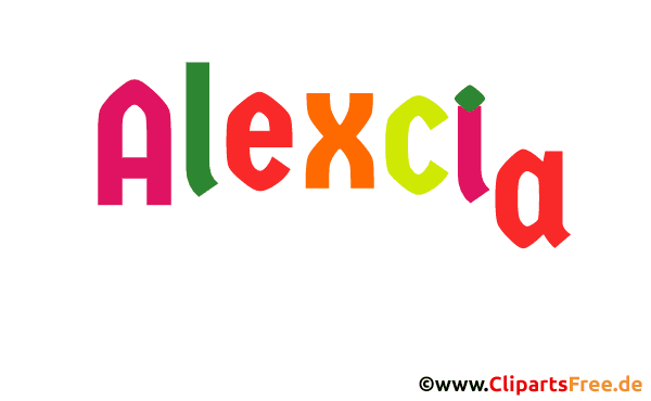 Alexcia Name für Mädchen als Animationsbild