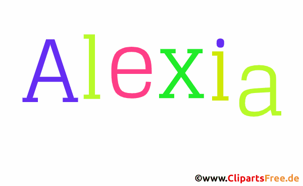 Alexia Mädchenvorname für Baby als animiertes Bild