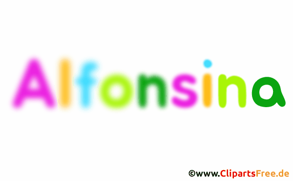 Alfonsina schöner Vorname für Mädchen Illustration, Gif