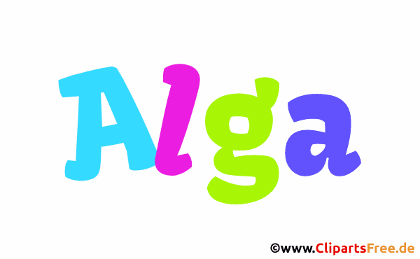 Alga Mädchenvorname für Baby als animiertes Bild