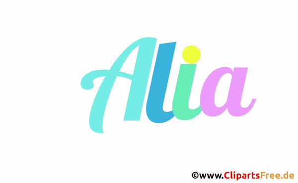 Alia Vorname für Mädchen als animierte Gif-Datei