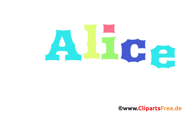 Alice Mädchenvorname für Baby als animiertes Bild