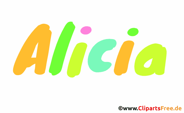 Alicia Vorname für Mädchen als animierte Gif-Datei