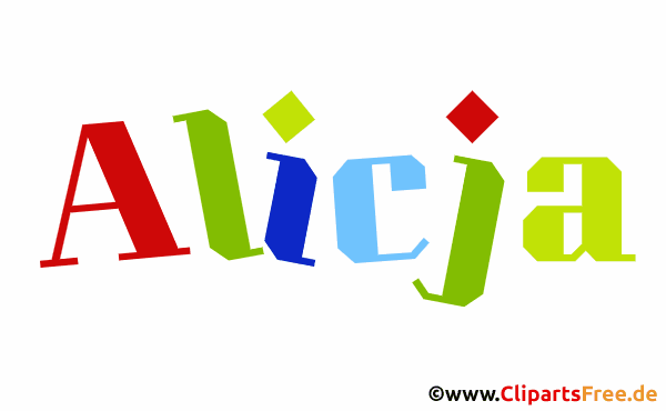 Alicja schöner Vorname für Mädchen Illustration, Gif