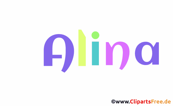 Alina Vorname für Mädchen als animierte Gif-Datei