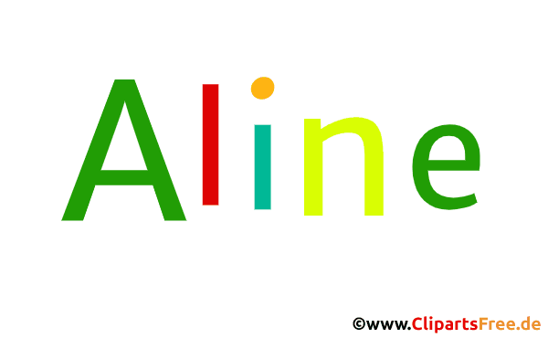 Aline schöner Vorname für Mädchen Illustration, Gif