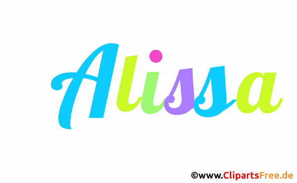 Alissa Vorname für Mädchen als animierte Gif-Datei