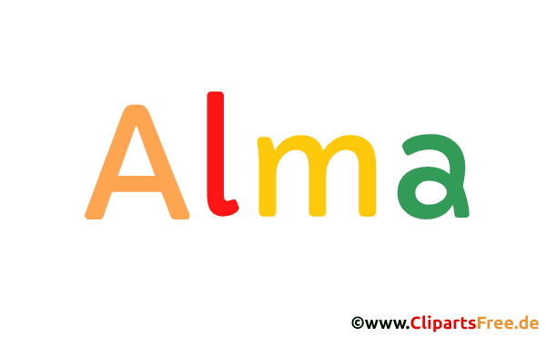 Alma Mädchenname für Baby als Gif-Bild