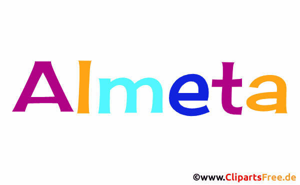 Almeta Name Vorname für Baby Gif-Animation