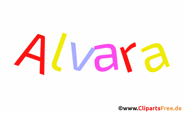 Alvara schöner Vorname für Mädchen Illustration, Gif