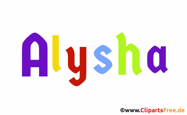 Alysha Name für Mädchen - Schöne Babynamen als Gifs
