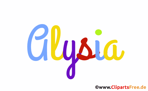 Alysia schöner Vorname für Mädchen Illustration, Gif