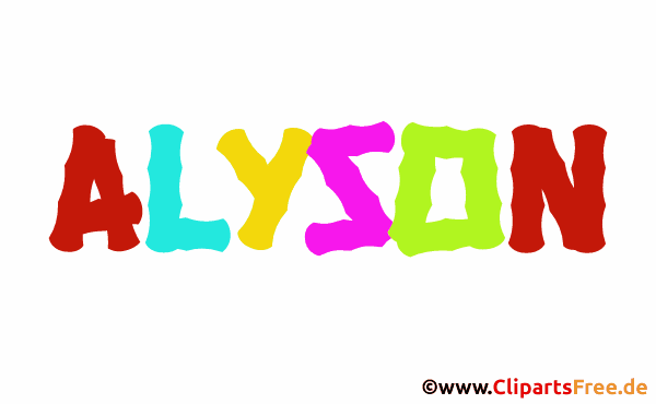 Alyson Vorname für Mädchen - Seltene Babynamen als Bilder
