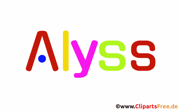 Alyss Mädchenvorname für Baby als animiertes Bild
