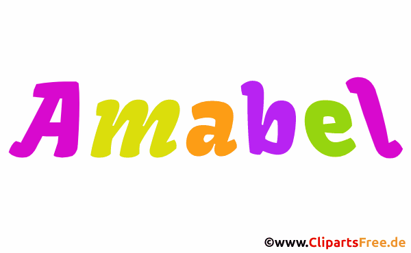 Amabel Mädchenvorname Illustration animiert
