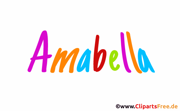 Amabella Vorname für Baby - Schöne weibliche Vornamen mit bunten Buchstaben