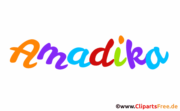 Amadika Vorname für Mädchen - Schöne Vornamen aus animierten Buchstaben