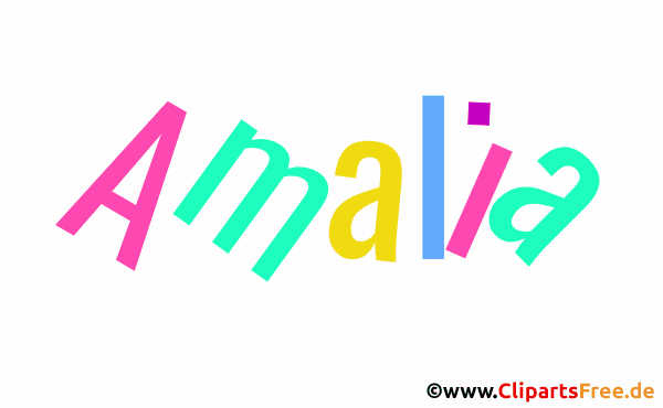 Amalia Vorname für Baby - Schöne weibliche Vornamen mit bunten Buchstaben
