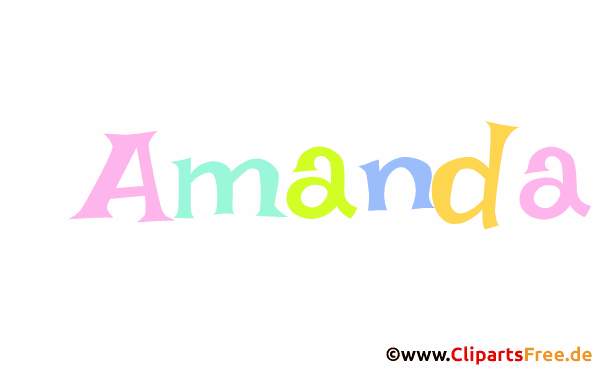 Amanda Vorname für Mädchen als animierte Gif-Datei