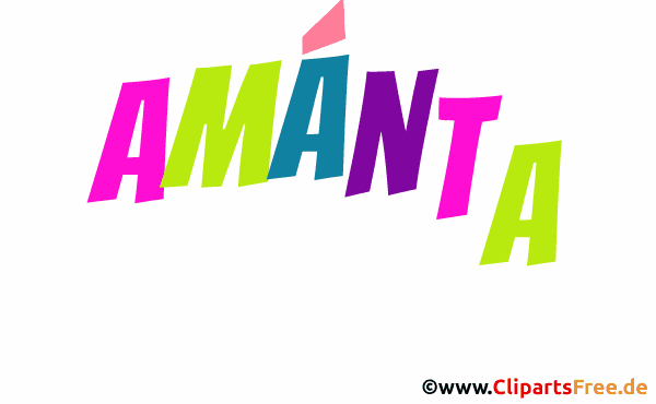 Amánta Vorname für Mädchen - Schöne Vornamen aus animierten Buchstaben