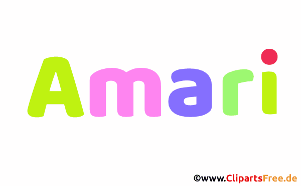 Amari Vorname für Mädchen Illustration, Bild, Clipart