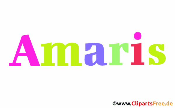 Amaris Mädchenvorname Illustration, Bild, Clipart