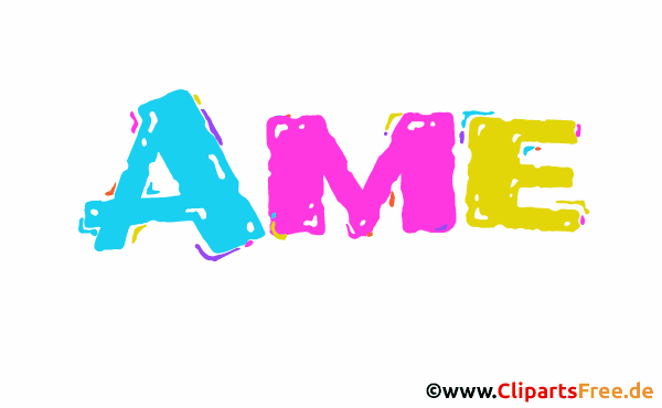 Ame Vorname für Mädchen Illustration, Bild, Clipart