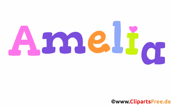 Amelia Mädchenvorname Illustration animiert