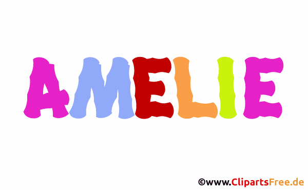 Amelie Vorname für Baby - Schöne weibliche Vornamen mit bunten Buchstaben