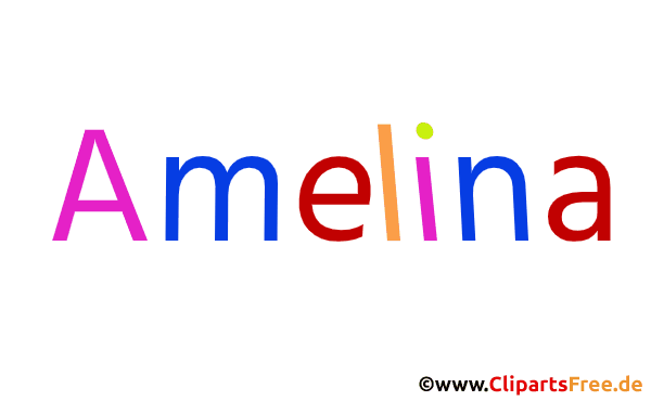 Amelina Mädchenvorname Illustration, Bild, Clipart