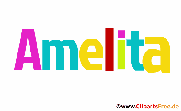 Amelita Vorname für Baby - Schöne weibliche Vornamen mit bunten Buchstaben