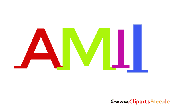 Amii Mädchenvorname Illustration, Bild, Clipart