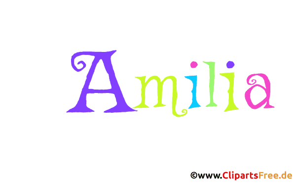 Amilia Vorname für Mädchen als animierte Gif-Datei
