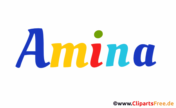 Amina Vorname für Mädchen - Schöne Frauenvornamen mit Deko-Buchstaben