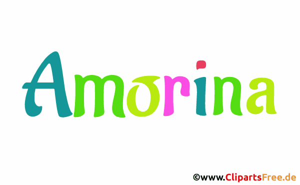Amorina Vorname für Mädchen - Schöne Vornamen aus animierten Buchstaben