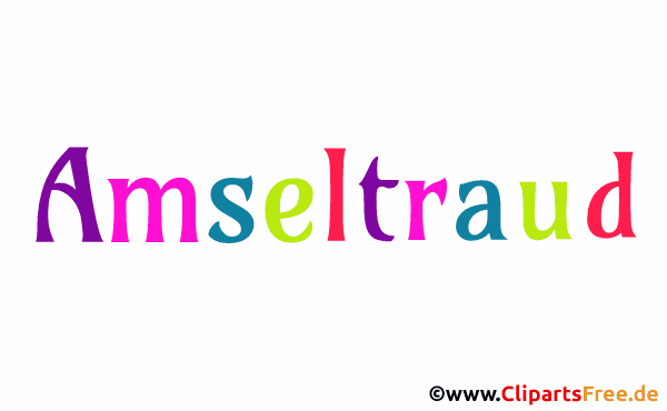 Amseltraud Mädchenvorname Illustration animiert