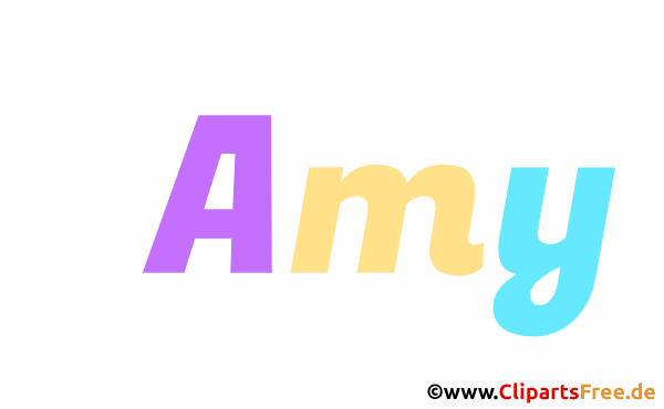 Amy Vorname für Mädchen als animierte Gif-Datei