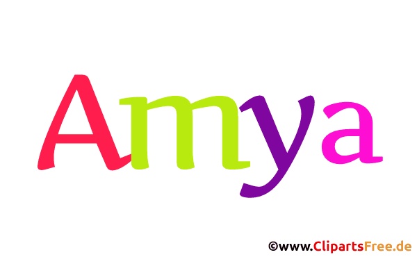 Amya Vorname für Baby - Schöne weibliche Vornamen mit bunten Buchstaben