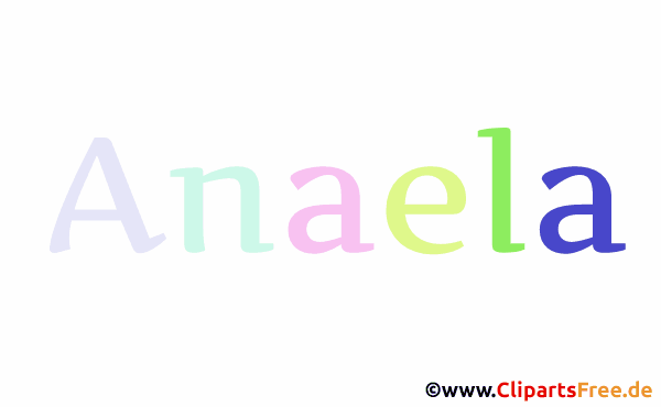 Anaela Vorname für Baby - Weibliche Vornamen als animierte Buchstaben