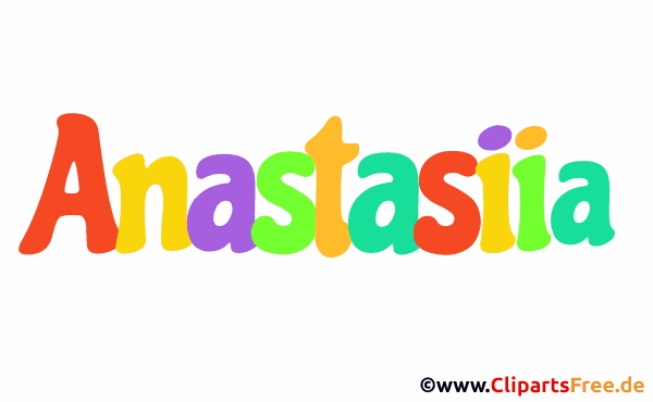 Anastasiia Vorname für Mädchen - Animierte Namen mit bunten Buchstaben