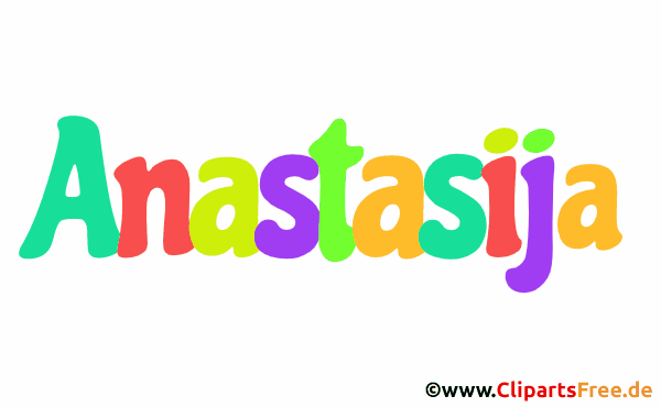 Anastasija Vorname für Mädchen - Illustrationen mit bunten Buchstaben